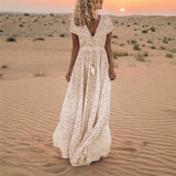 Long Party V Neck Boho Dress