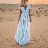 Long Party V Neck Boho Dress